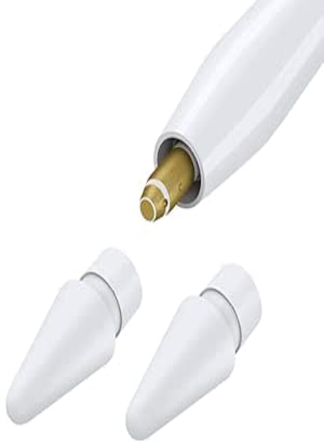 REEYEAR Replacement Tips Compatible with Apple Pencil 2 Gen iPad Pro Pencil - Apple Pencil iPencil Nib for iPad Apple Pencil 1 st/Pencil 2 Gen White 2 Pack